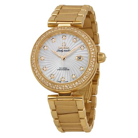 omega de ville women's watch 18k yellow gold diamonds|omega de ville prestige ladies.